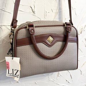 NWT Vintage Liz Claiborne Houndstooth Shoulder Bag